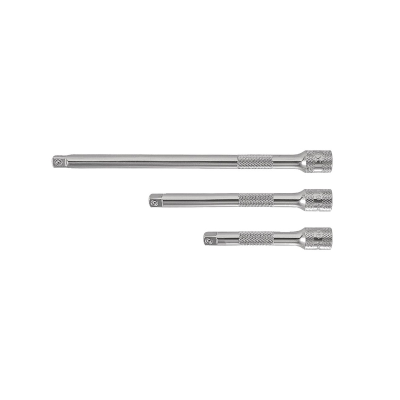 3 PIECE 1/4" DRIVE STANDARD CHROME EXTENSION SET