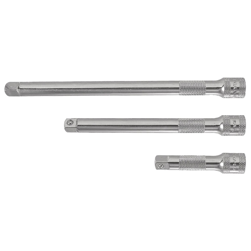 3 PIECE 3/8" DRIVE STANDARD CHROME EXTENSION SET
