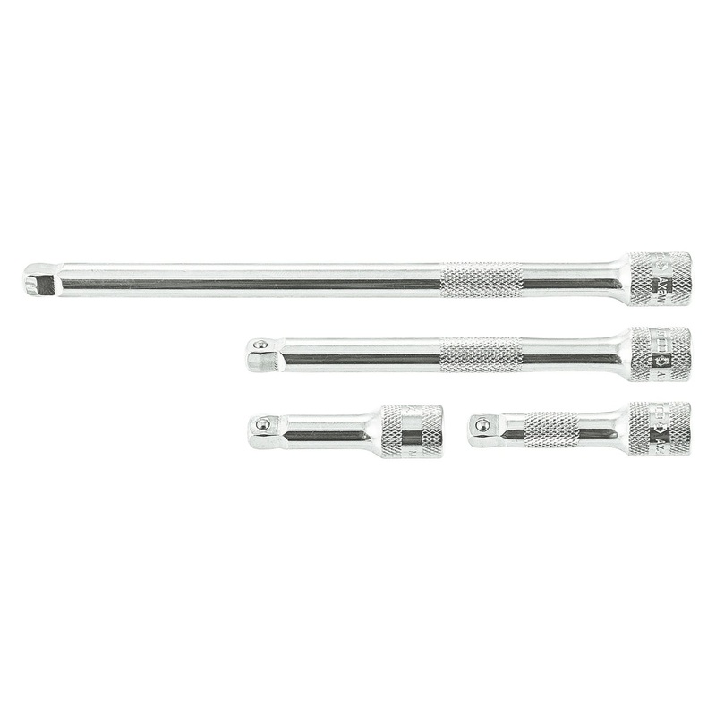 4 PIECE 1/4" DRIVE WOBBLE CHROME EXTENSION SET