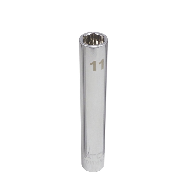 1/4" DRIVE 11MM METRIC CHROME DEEP SOCKET