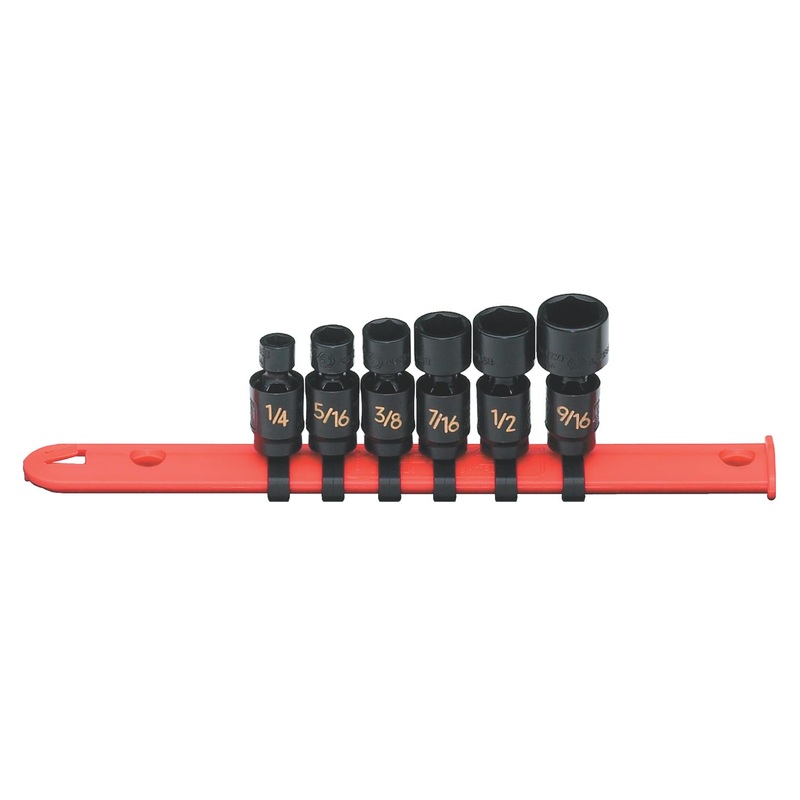1/4" DRIVE 6 PIECE SAE 6 POINT UNIVERSAL IMPACT SOCKET SET