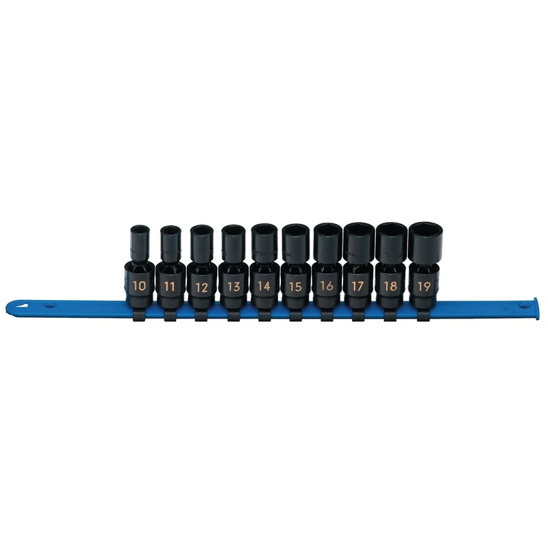 10 PIECE 3/8" DRIVE METRIC 6 POINT MID-LENGTH UNIVERSAL IMPACT SOCKET SET
