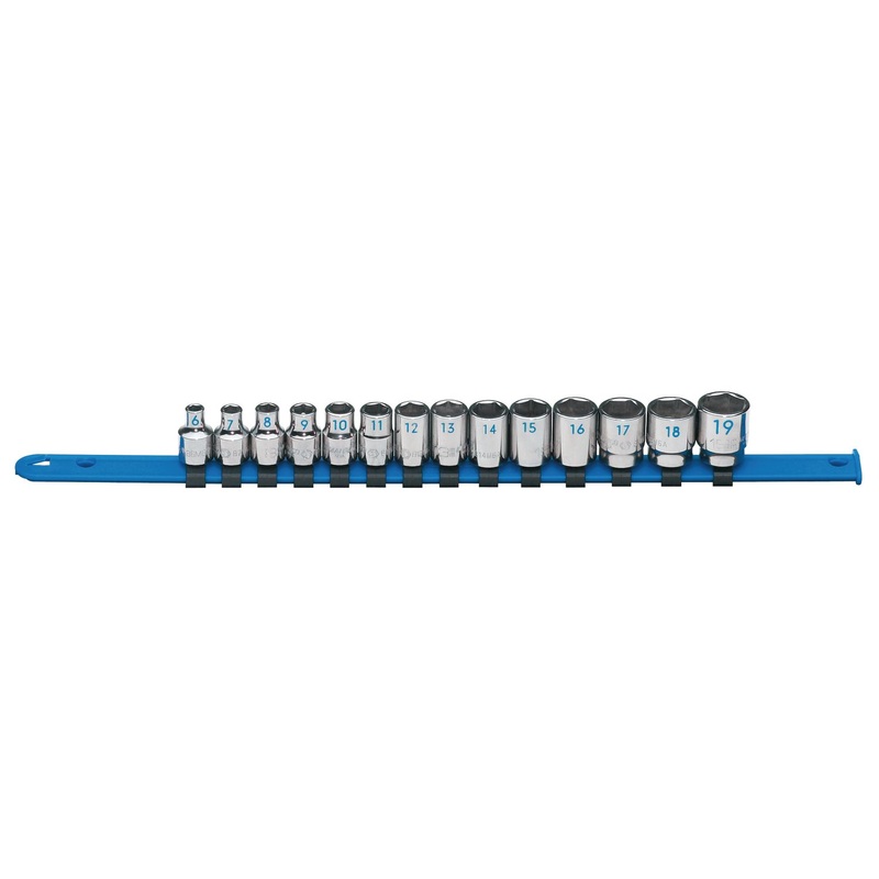 3/8" DRIVE 14 PIECE METRIC 6 POINT CHROME SOCKET SET