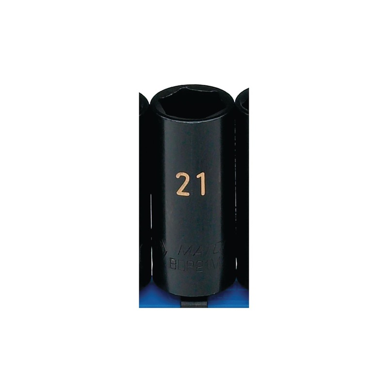 3/8" DRIVE 21MM METRIC 6 POINT DEEP IMPACT SOCKET