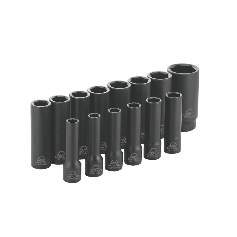 1/2" DRIVE 14 PIECE METRIC 6 POINT ADV DEEP IMPACT SOCKET SET