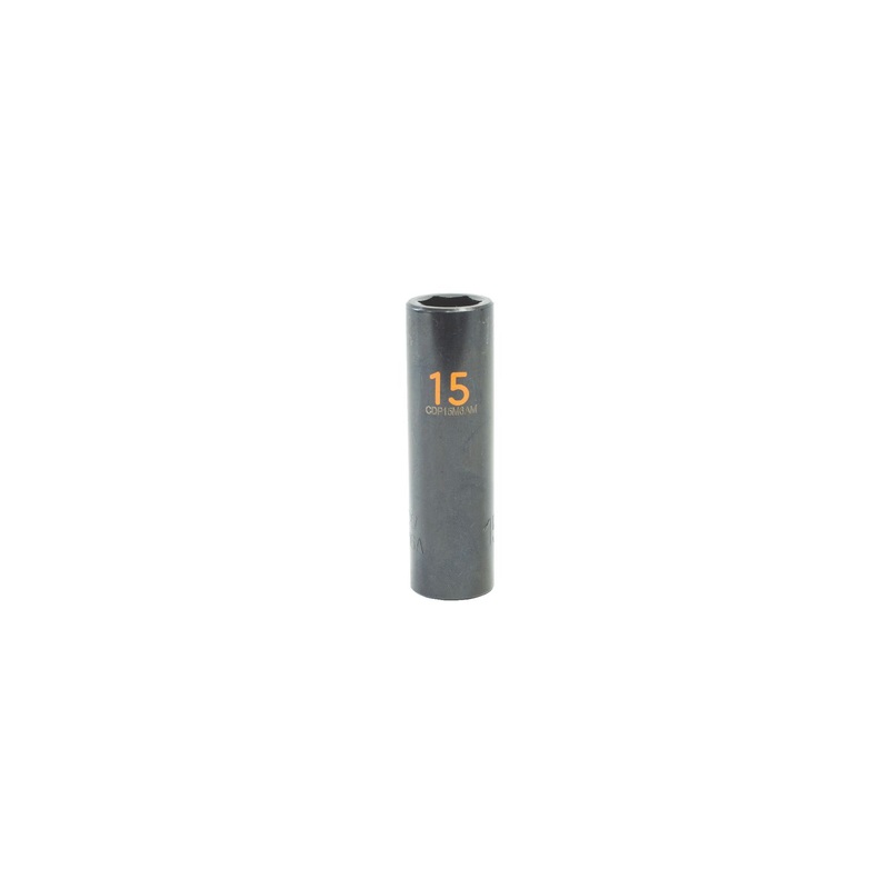 1/2" DRIVE 15MM METRIC 6 POINT DEEP IMPACT SOCKET - ORANGE