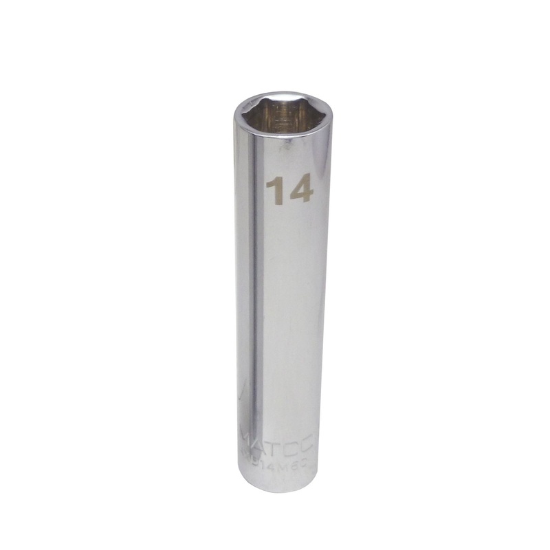 1/4" DRIVE 14MM METRIC CHROME DEEP SOCKET