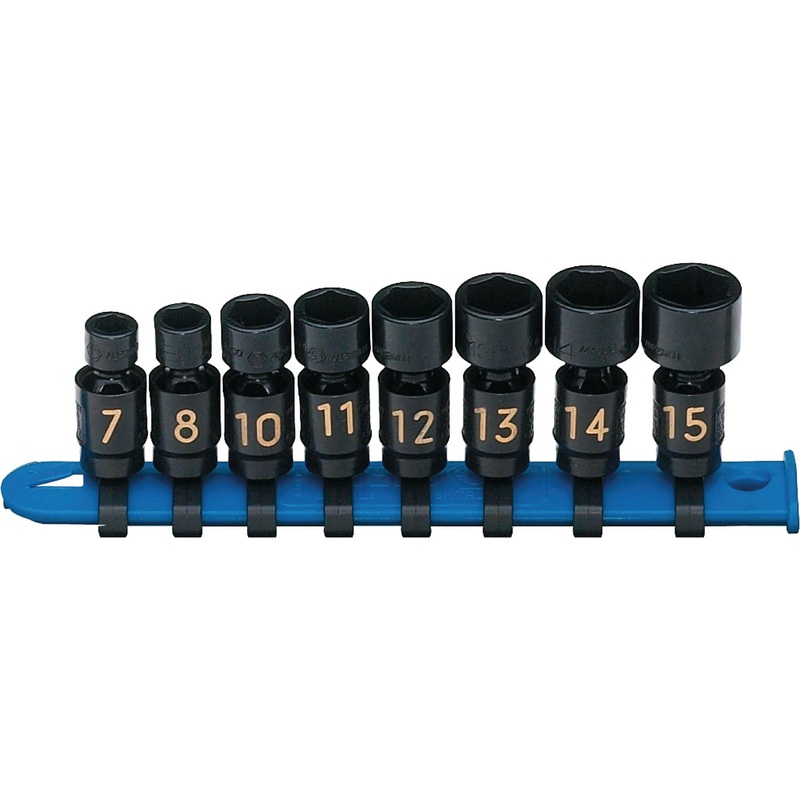 1/4" DRIVE 8 PIECE METRIC 6 POINT UNIVERSAL IMPACT SOCKET SET