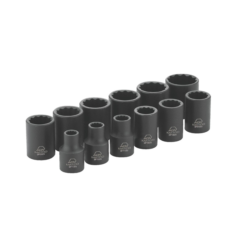 12 PIECE 3/8" DRIVE SAE 12 POINT ADV IMPACT SOCKET SET