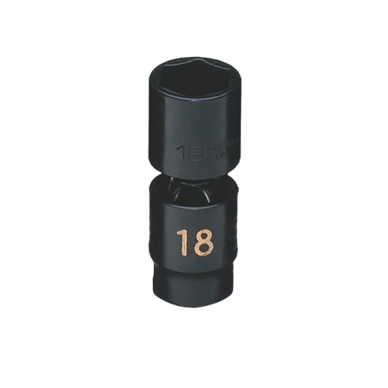 3/8" DRIVE 18MM METRIC 6 POINT MID-LENGTH UNIVERSAL IMPACT SOCKET