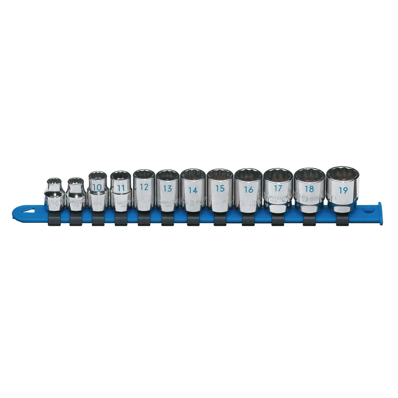 12 PIECE 3/8" DRIVE METRIC 12 POINT CHROME SOCKET SET