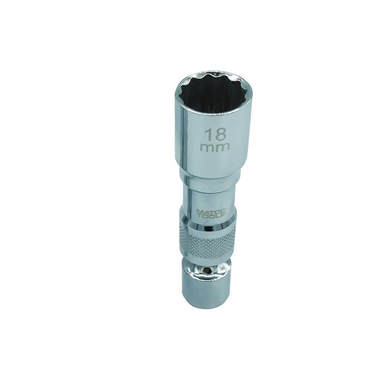 3/8" DRIVE 18MM METRIC 12 POINT MAGNETIC THIN WALL UNIVERSAL JOINT SPARK PLUG SOCKET