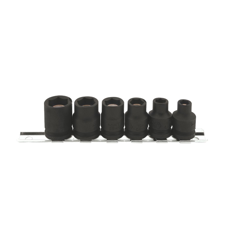 3/8" DRIVE 6 PIECE METRIC 6 POINT IMPACT MAGNETIC SOCKET SET