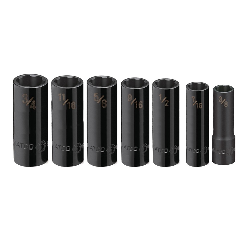 3/8" DRIVE 7 PIECE SAE PRO NON-SLIP IMPACT SOCKET SET