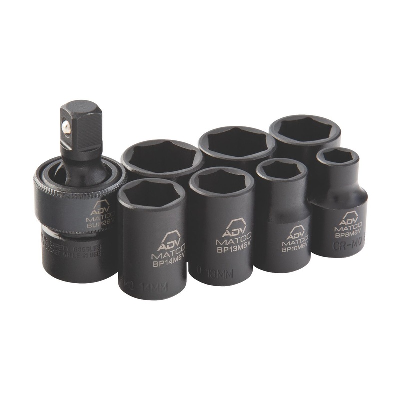 3/8" DRIVE 8 PIECE METRIC 6 POINT ADV IMPACT SOCKET SET