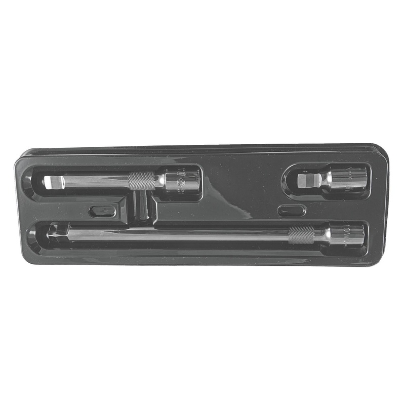3 PIECE 1/2" DRIVE WOBBLE CHROME EXTENSION SET