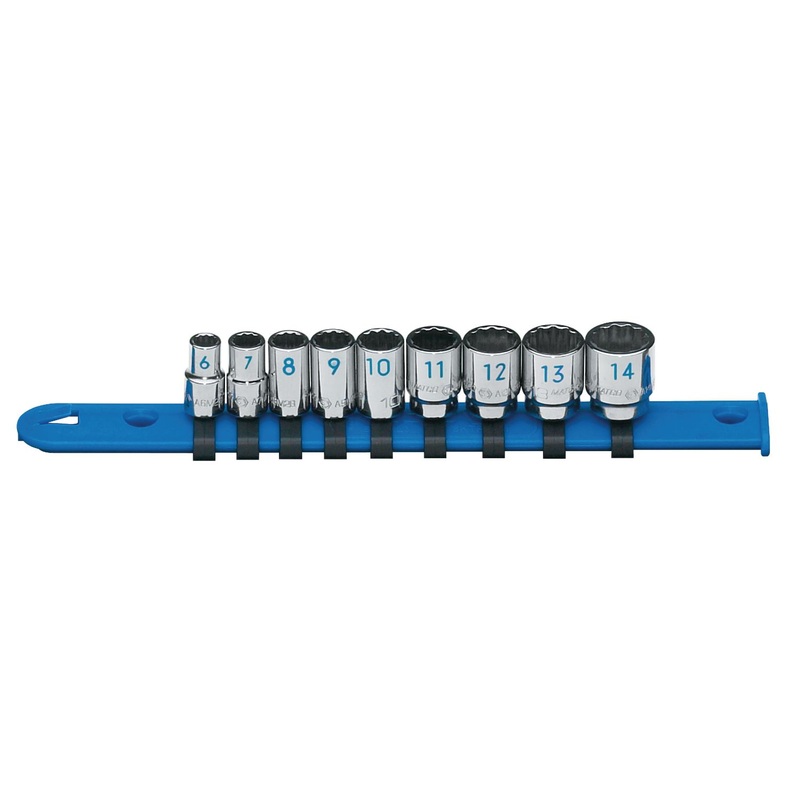 1/4" DRIVE 9 PIECE METRIC 12 POINT CHROME SOCKET SET
