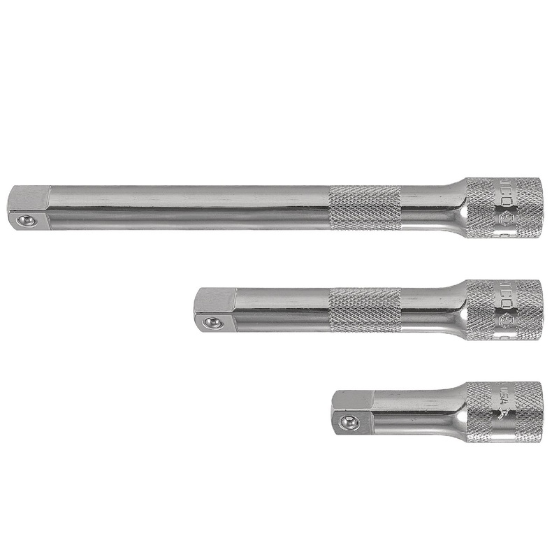 3 PIECE 1/2" DRIVE STANDARD CHROME EXTENSION SET