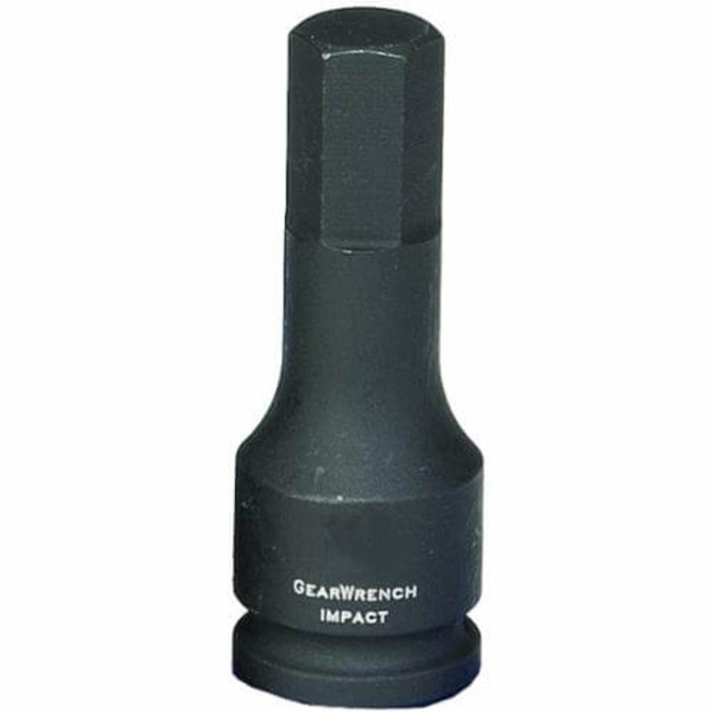 GearWrench 84393 Driver Socket Bit, Standard Length, Impact Rated, Metric, Hex Drive, 3/8 in Drive, Hex Bit, 8 mm Bit