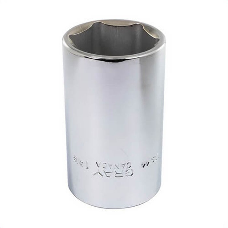 Gray Tools LDS44 Deep Socket, Imperial, 1/2 in, 1-3/8 in Hex Socket, 6 Points