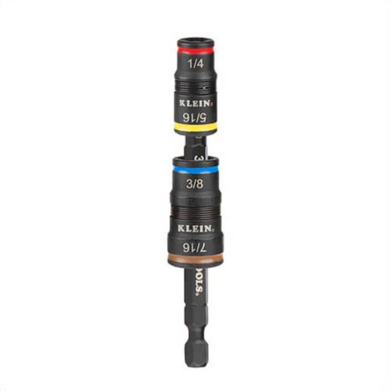 Klein 32932 Impact Rated Flip Socket Set 5-in-1, Steel Alloy, 3 pc