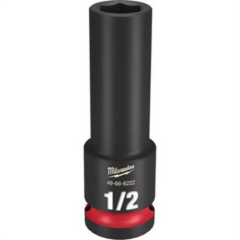 Milwaukee 49-66-6222 ShockWave Impact Duty Socket, 1/2 in Hex Drive, 1/2 in Deep Socket, 6 Points