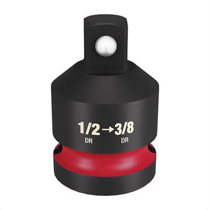 Milwaukee 49-66-6725 ShockWave Impact Duty Dual Hole Socket Reducer, Black Oxide, 1/2 in Male Drive, 3/8 in Female Drive