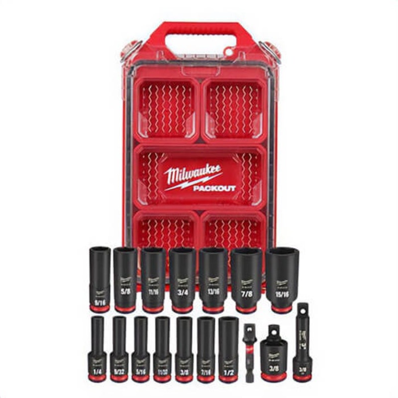 Milwaukee 49-66-6800 49-66 Socket Packout Set, 6 Points, 17 pc