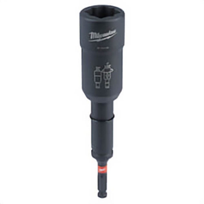 Milwaukee Shockwave 49-66-5101 2 pc 3-in-1 Lineman's Distribution Socket, 1/2 in Square Drive, 7/16 in Impact Socket, 4 Points