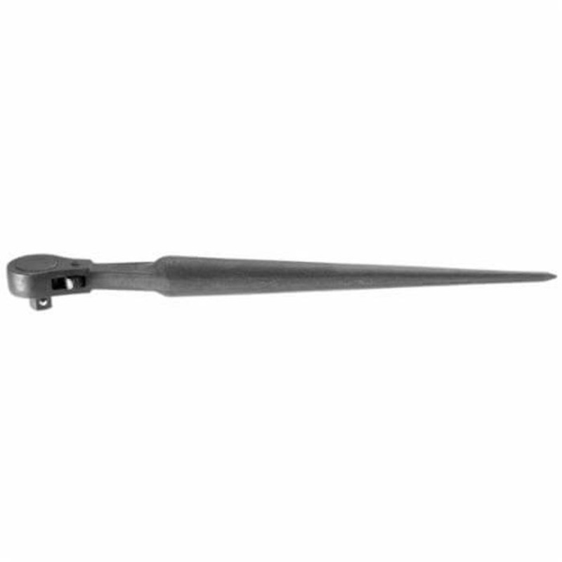 Klein 3238 Ratcheting Construction Wrench, 1/2 in Drive, Teardrop Head, 15 in OAL, Steel, Black Oxide