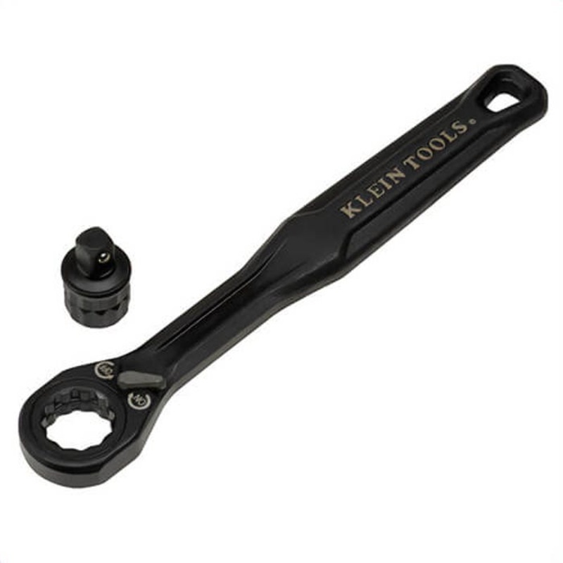 Klein 65301ADP Knect Pass Through Ratchet and Drive Socket Adapter Set, Chrome-Moly, Chrome-Vanadium, 1/4 in