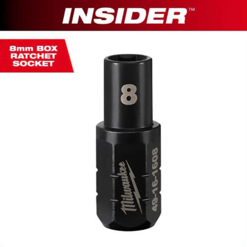 Milwaukee 49-16-1608 Insider Box Ratchet Socket 6-Point, 8 mm