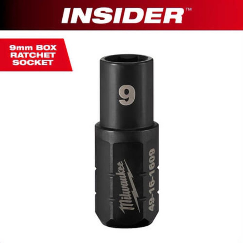 Milwaukee 49-16-1609 Insider Box Ratchet Socket 6-Point, 9 mm