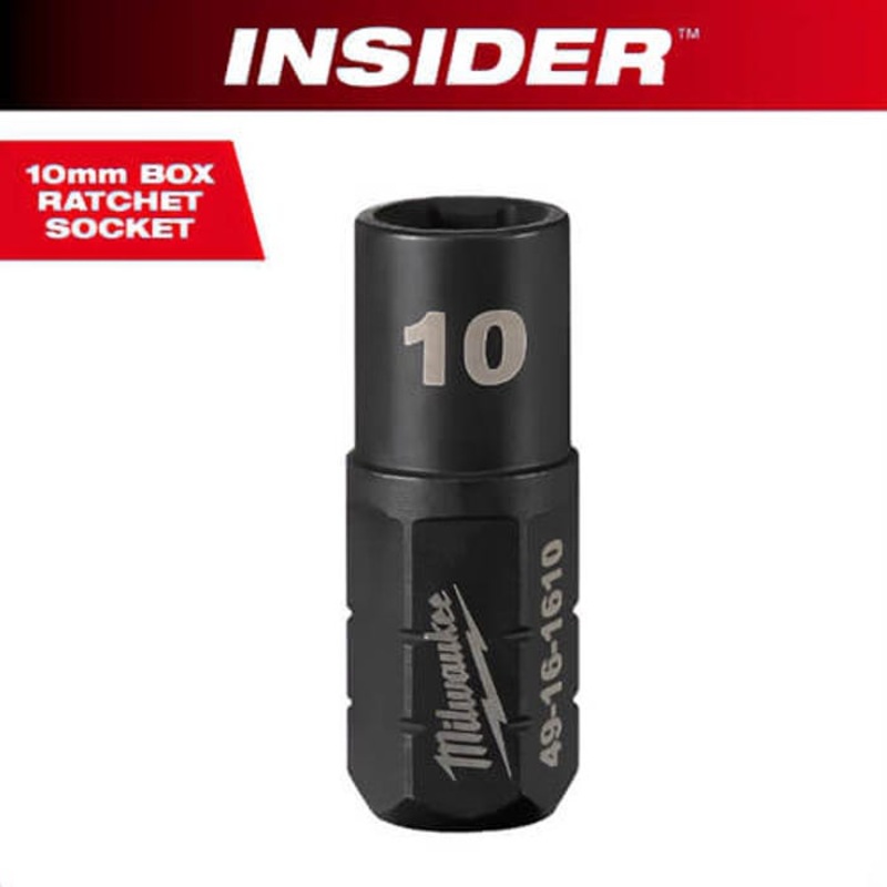 Milwaukee 49-16-1610 Insider Box Ratchet Socket 6-Point, 10 mm