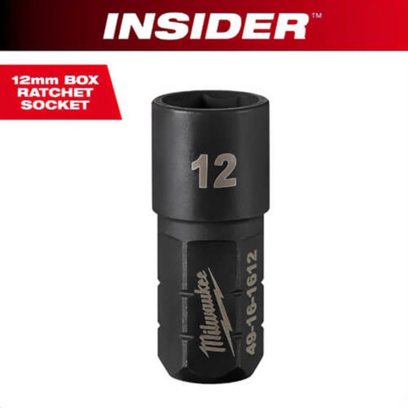 Milwaukee 49-16-1612 Insider Box Ratchet Socket 6-Point, 12 mm