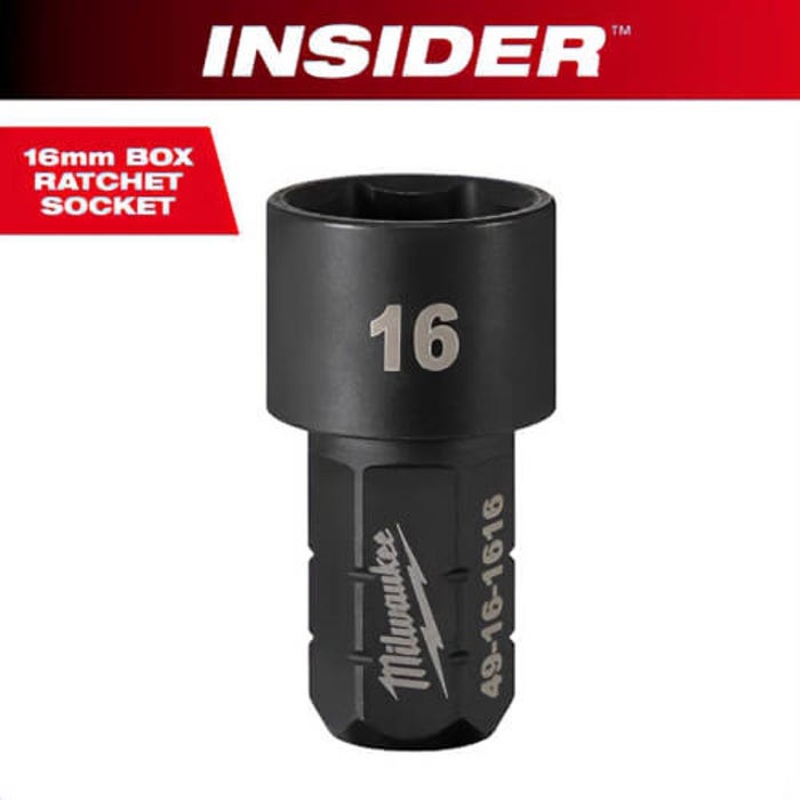 Milwaukee 49-16-1616 Insider Box Ratchet Socket 6-Point, 16 mm