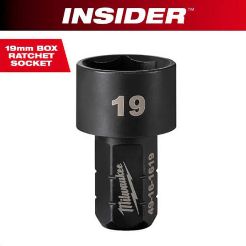 Milwaukee 49-16-1619 Insider Box Ratchet Socket 6-Point, 19 mm
