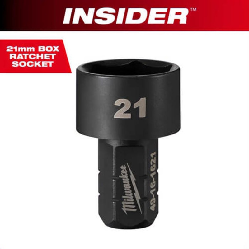 Milwaukee 49-16-1621 Insider Box Ratchet Socket 6-Point, 21 mm