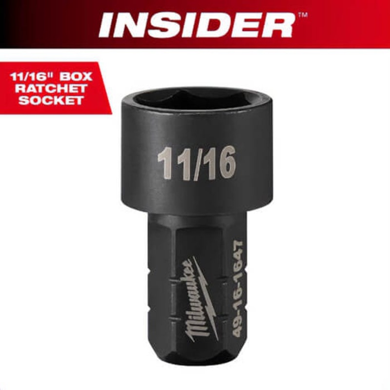 Milwaukee 49-16-1647 Insider Box Ratchet Socket 6-Point, 11/16 in
