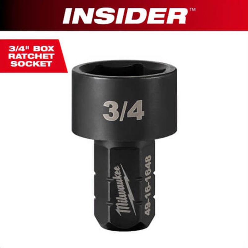 Milwaukee 49-16-1648 Insider Box Ratchet Socket 6-Point, 3/4 in