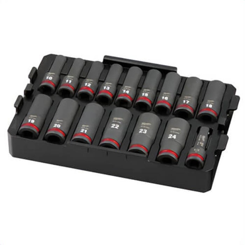Milwaukee 49-66-6818 49-66 Socket Tray Set, 6 Points, 15 pc