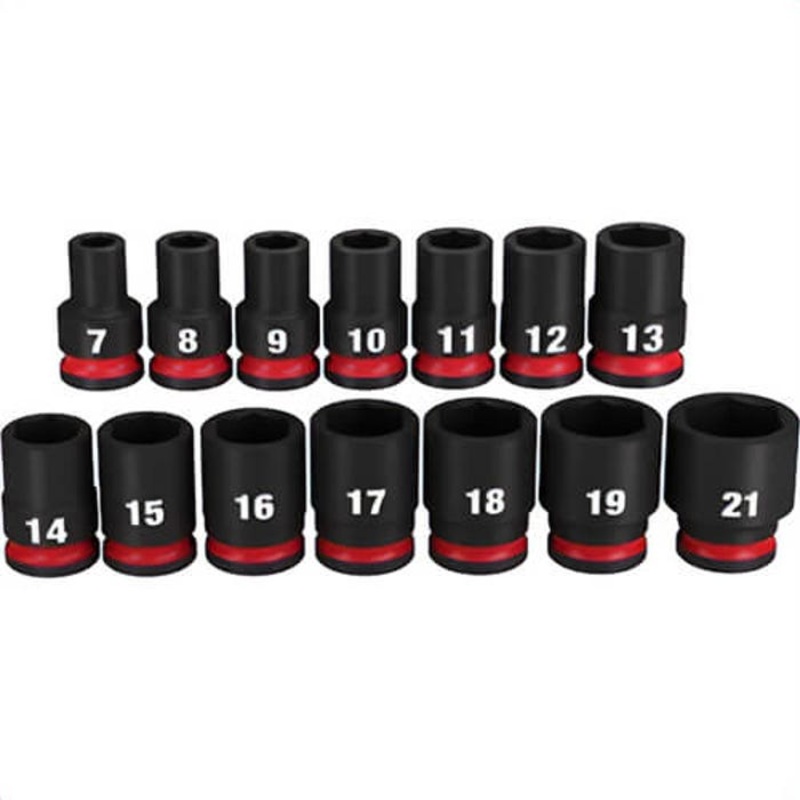 Milwaukee 49-66-7007 ShockWave Impact Duty Standard Socket Set, ASME Specified, 6 Points, 3/8 in Drive, 14 pc