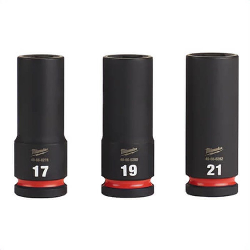 Milwaukee 49-66-7025 ShockWave Impact Duty Deep Socket Set, ASME Specified, 6 Points, 1/2 in Drive, 3 pc