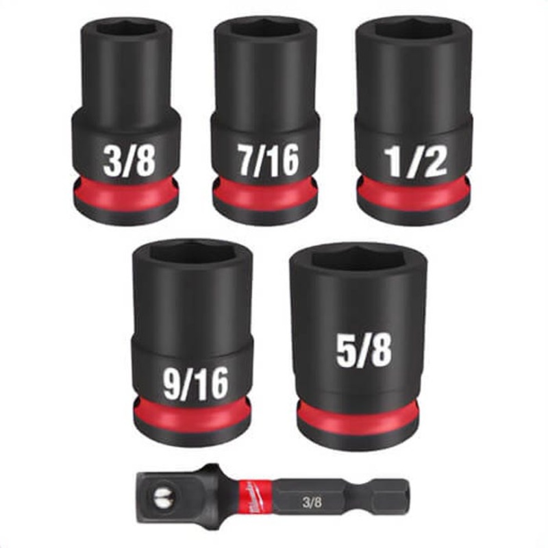 Milwaukee 49-66-7035 ShockWave Impact Duty SAE Standard Socket Set, 3/8 in Drive, 6 pc