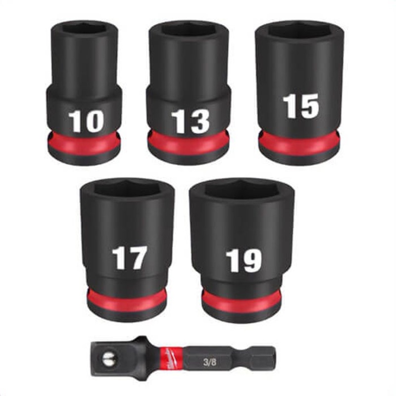 Milwaukee 49-66-7036 ShockWave Impact Duty Metric Standard Socket Set, 3/8 in Drive, 6 pc