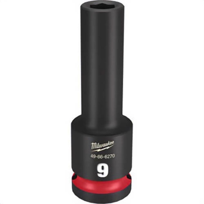 Milwaukee 49-66-6270 ShockWave Impact Duty Socket, 1/2 in Hex Drive, 9 mm Deep Socket, 6 Points