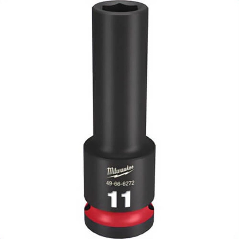 Milwaukee 49-66-6272 ShockWave Impact Duty Socket, 1/2 in Hex Drive, 11 mm Deep Socket, 6 Points