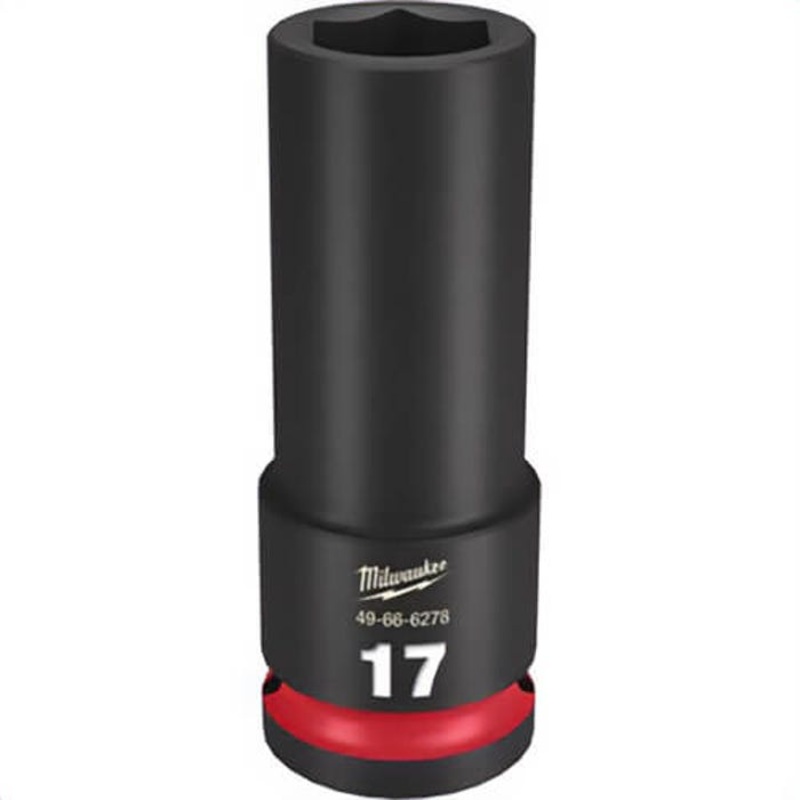 Milwaukee 49-66-6278 ShockWave Impact Duty Socket, 1/2 in Hex Drive, 17 mm Deep Socket, 6 Points