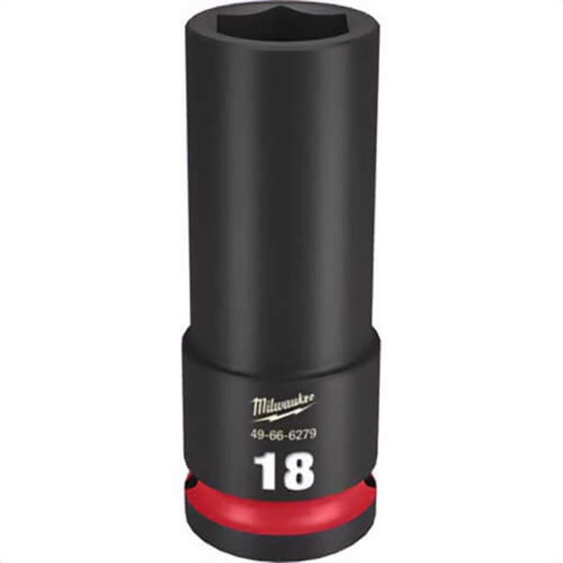 Milwaukee 49-66-6279 ShockWave Impact Duty Socket, 1/2 in Hex Drive, 18 mm Deep Socket, 6 Points