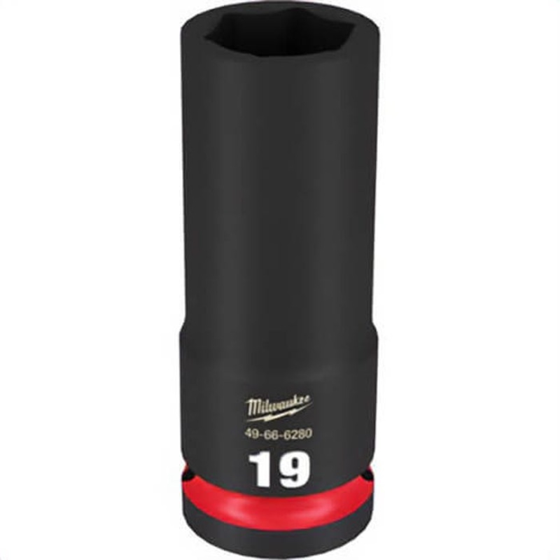 Milwaukee 49-66-6280 ShockWave Impact Duty Socket, 1/2 in Hex Drive, 19 mm Deep Socket, 6 Points